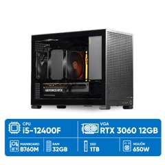 PC M5 MINI i5-3060 (i5-12400F, RTX 3060 12GB, RAM DDR4 32GB, SSD 1TB, 650W, WIN11)