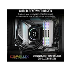 Ram PC Corsair Dominator Platinum RGB White 32GB 6000Mhz DDR5 (2x16GB) CMT32GX5M2X6000C36W