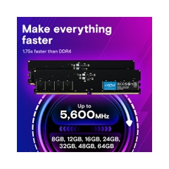 Ram PC Crucial 8GB 5600MHz DDR5 CT8G56C46U5