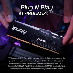 RAM PC Kingston Fury Beast RGB 32GB 6000MHz DDR5 (1x16GB) KKF560C36BBEA-32