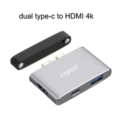 Bộ chia USB Type-C Rapoo 3-in-1 ra HDMI - USB 3.0 - USB Type-C XD20M