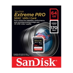 Thẻ nhớ SDXC SanDisk Extreme Pro U3 V30 1133x 64GB SDSDXXY-064G-GN4IN 170MB/s