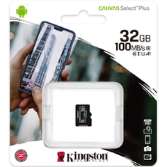 Thẻ Nhớ MicroSDHC Kingston Canvas Select Plus 32GB Class 10 U1 100MB/s SDCS2/32GB (Kèm Adapter)