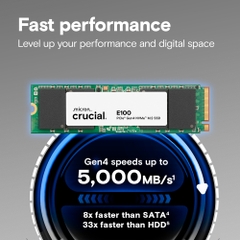 SSD Crucial E100 1TB M.2 PCIe Gen4 NVMe CT1000E100SSD8