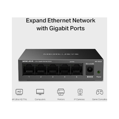 Switch Mercusys 5 Port 10/100/1000 Mbps MS105GS