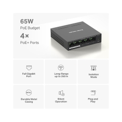 Switch Mercusys 5 Port PoE+ 10/100/1000 Mbps MS105GP