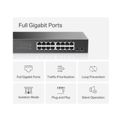 Switch Mercusys 16 Port 10/100/1000 Mbps MS116GS
