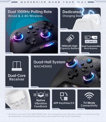 Tay cầm chơi game không dây Machenike G3 V2 Tri Mode with Charging Dock