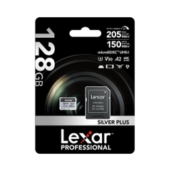Thẻ nhớ MicroSDXC Lexar Professional Silver Plus UHS-I U3 128GB 205MB/s LMSSIPL128G-BNANG