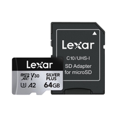 Thẻ nhớ MicroSDXC Lexar Professional Silver Plus UHS-I U3 64GB 205MB/s LMSSIPL064G-BNANG