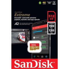 Thẻ Nhớ MicroSDXC SanDisk Extreme V30 A2 512GB 190MB/s SDSQXAV-512G-GN6MN