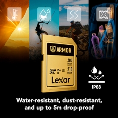 Thẻ nhớ SDXC Lexar ARMOR UHS-II U3 128GB 280MB/s GOLD Series LSDAMGL128G-RNNNG