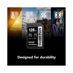 Thẻ nhớ SDXC Lexar Professional Silver Plus UHS-I U3 128GB 205MB/s LSDSIPL128G-BNNNG