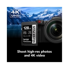 Thẻ nhớ SDXC Lexar Professional Silver Plus UHS-I U3 128GB 205MB/s LSDSIPL128G-BNNNG