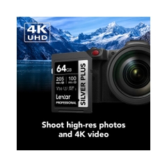 Thẻ nhớ SDXC Lexar Professional Silver Plus UHS-I U3 64GB 205MB/s LSDSIPL064G-BNNNG
