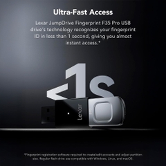 USB 3.2 Lexar JumpDrive Fingerprint F35 Pro 64GB 300MB/s LJDF35P064G-RNBNG