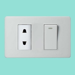 Ổ cắm 2 chấu + công tắc đơn 1 chiều
