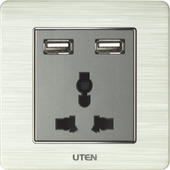 Ổ cắm USB + ổ cắm 3 chấu đa năng uten V6.0