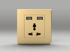 Ổ cắm 3 chấu + ổ USB uten Q7