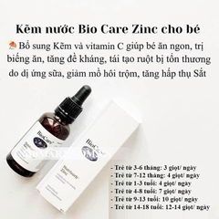 Kẽm nước BioCare Zinc with vitamin C 30ml
