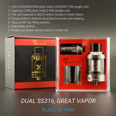 Đầu Đốt Teslacigs BLADE 24 RTA Tank 510 (Size 24mm) - Hàng Authentic