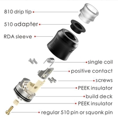 Đầu Đốt Wotofo RECURVE RDA by MikeVapes Tank 510 (Size 24mm) - Hàng Authentic