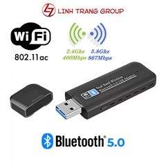 USB thu wifi chuẩn AC AC1300 1300Mbps băng tần kép MU-MIMO, tích hợp bluetooth 5.0 - PK101