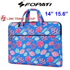 Túi chống sốc FoPaTi họa tiết hoa lá cho laptop, Macbook - Oz23