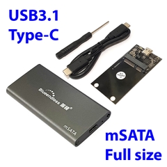 Box SSD mSATA USB3.1 type-C Blueendless M3C - BX04