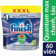 VIÊN RỬA BÁT FINISH QUANTUM MAX 60 VIÊN - HƯƠNG TÁO CHANH