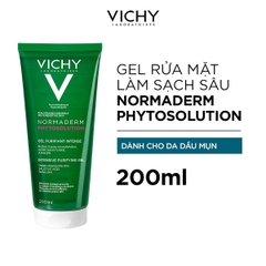 Sữa rửa mặt dạng gel làm sạch sâu giảm bã nhờn Vichy Normaderm Phytosolution 200ml