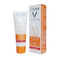 Kem chống nắng bảo vệ và giúp giảm các dấu hiệu lão hóa Vichy Capital Soleil 3 in 1 Anti-Aging SPF50 50ml