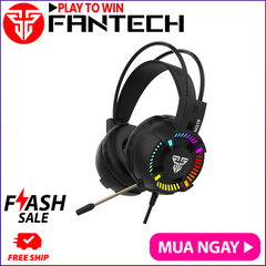 Tai Nghe Gaming Chụp Tai Có Dây Fantech HG19 IRIS LED RGB 16,8 Triệu Màu Jack 3.5mm Kèm Jack Nguồn LED USB 2.0 Mic Chống Ồn - Hãng Phân Phối Chính Thức