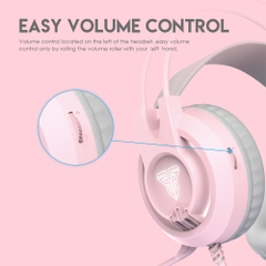 Tai Nghe Gaming Chụp Tai Có Dây Fantech HG20 CHIEF II Màu Hồng LED Trắng Nổi Bật Mic Chống Ồn