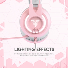 Tai Nghe Gaming Chụp Tai Có Dây Fantech HG20 CHIEF II Màu Hồng LED Trắng Nổi Bật Mic Chống Ồn