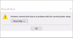 Hướng dẫn sửa lỗi word cannot print due to a problem with the printer setup