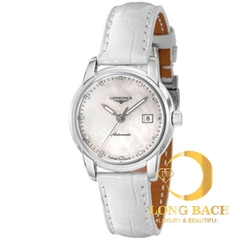 lbwm ĐỒNG HỒ NỮ LONGINES L25634872 MÁY CƠ DÂY DA MẶT TRẮNG L2.563.4.87.2