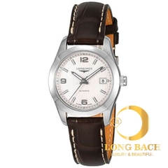 lbwm ĐỒNG HỒ NỮ LONGINES L22854763 MÁY CƠ DÂY DA MẶT TRẮNG THANH LỊCH L2.285.4.76.3