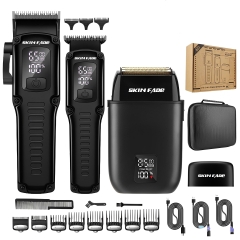 Combo Tông Đơ cắt viền cạo khô Skin Fade 977 Chính Hãng (3 in 1)