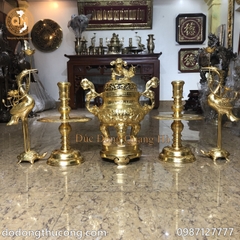 BỘ ĐỈNH ĐỒNG ĐỎ RỒNG NỔI 60 MẠ VÀNG 24K VÀ PHỤ KIỆN