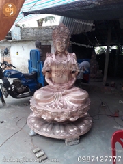 TƯỢNG PHẬT CHUẨN ĐỀ ĐỒNG ĐỎ CAO 1M76