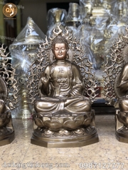 TƯỢNG BẢY VỊ DƯỢC SƯ ĐỒNG ĐỎ CAO 60CM