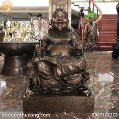 TƯỢNG THẦN TÀI ĐỒNG ĐỎ CAO 90CM