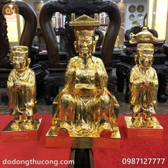 TƯỢNG NGỌC HOÀNG VÀ NAM TÀO BẮC ĐẨU ĐỒNG ĐỎ CAO 60CM MẠ VÀNG 24K