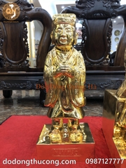 TƯỢNG NGỌC HOÀNG VÀ NAM TÀO BẮC ĐẨU ĐỒNG ĐỎ CAO 60CM MẠ VÀNG 24K