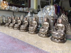 TƯỢNG BẢY VỊ DƯỢC SƯ ĐỒNG ĐỎ CAO 60CM