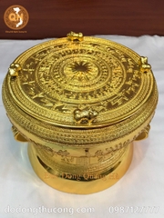 QUẢ TRỐNG ĐỒNG ĐƯỜNG KÍNH 25CM MẠ VÀNG 24K