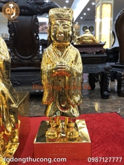 TƯỢNG NGỌC HOÀNG VÀ NAM TÀO BẮC ĐẨU ĐỒNG ĐỎ CAO 60CM MẠ VÀNG 24K