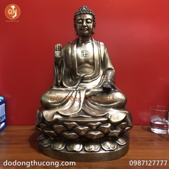 TƯỢNG PHẬT ADIDA ĐỒNG ĐỎ GIẢ CỔ CAO 42CM