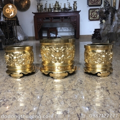 BỘ ĐỈNH ĐỒNG ĐỎ RỒNG NỔI 60 MẠ VÀNG 24K VÀ PHỤ KIỆN